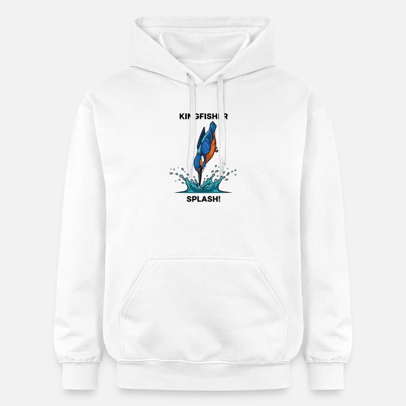 Martin-pêcheur Splash Kingfisher Rivière - Sweat à capuche Softstyle® Gildan Unisexe - blanc