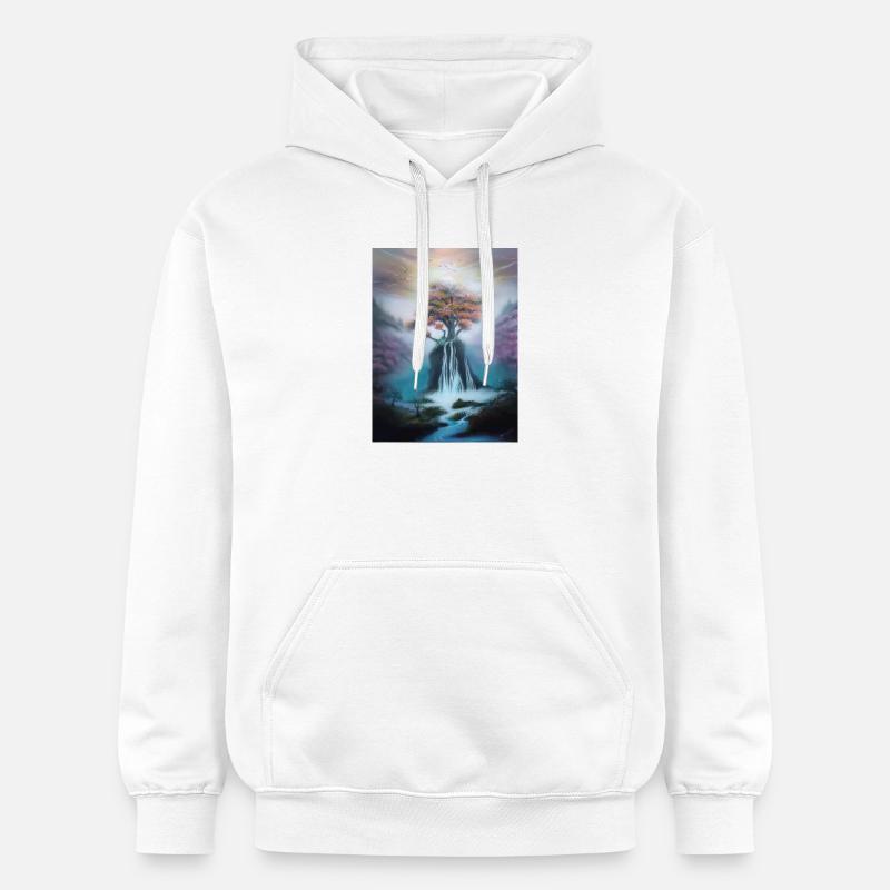 Paysage onirique - Sweat à capuche Softstyle® Gildan Unisexe - blanc