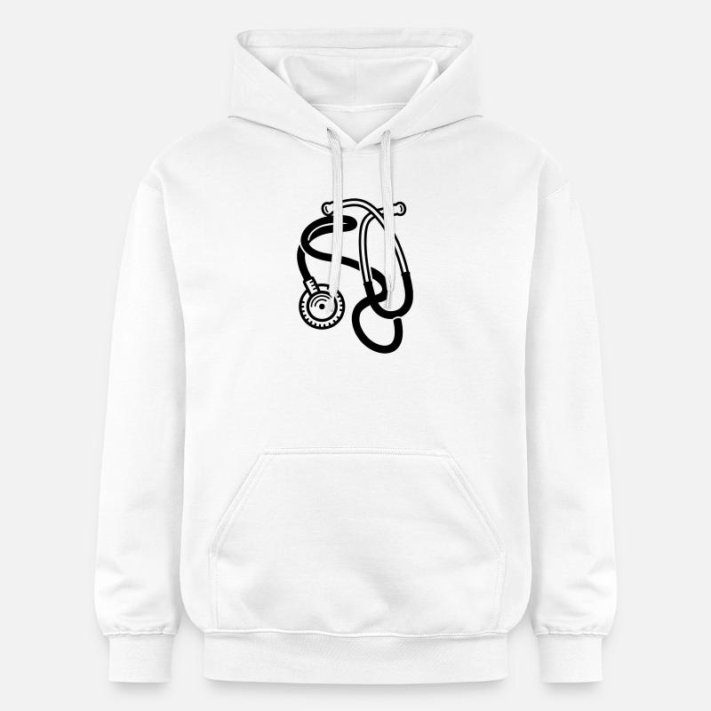 stéthoscope - Sweat à capuche Softstyle® Gildan Unisexe - blanc