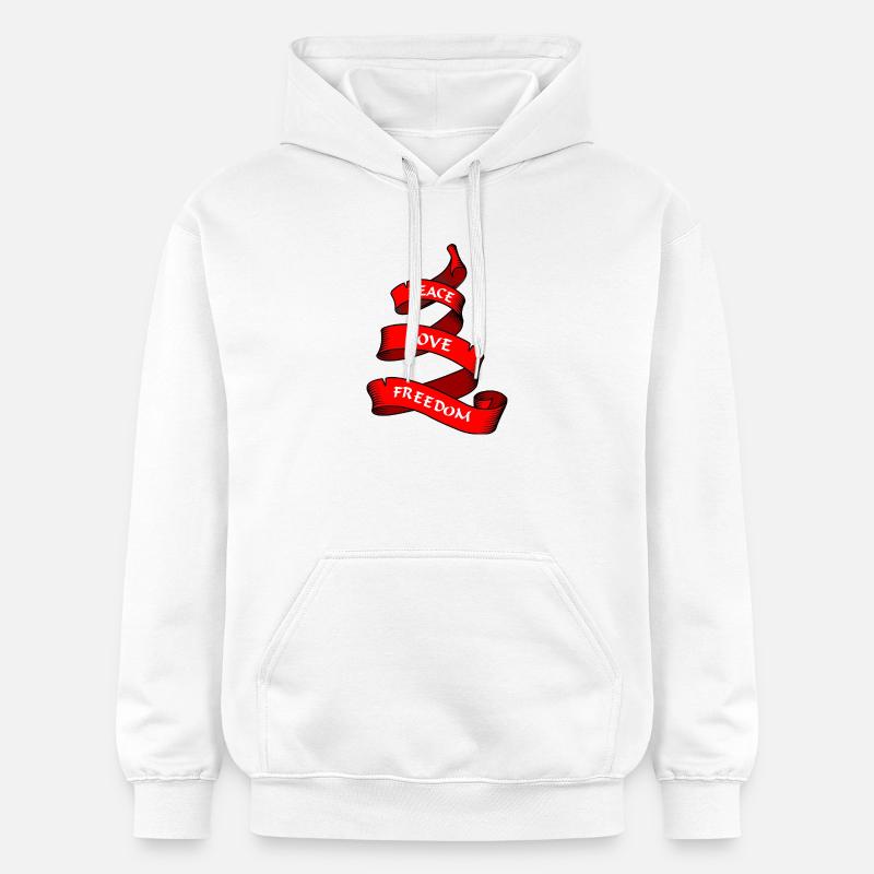 Friedensbanner oder Wimpel rot - Gildan Unisex Softstyle® Midweight Hoodie - Weiß