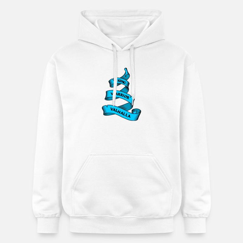 Wikinger Wimpel oder Banner blau - Gildan Unisex Softstyle® Midweight Hoodie - Weiß