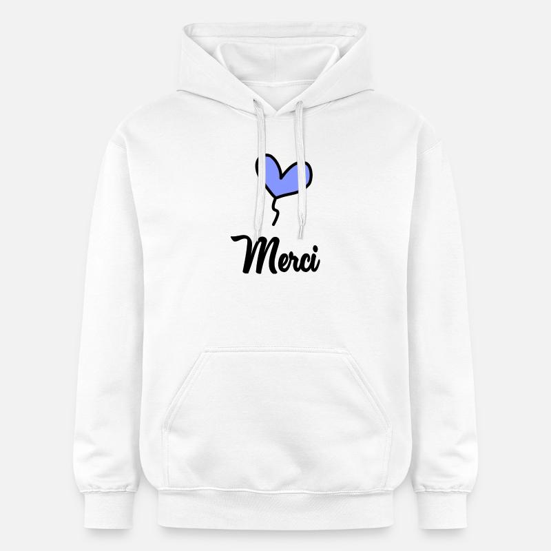 MERCI. THANKS. ANNIVERSAIRE. NAISSANCE. RETRAITE. - Sweat à capuche Softstyle® Gildan Unisexe - blanc