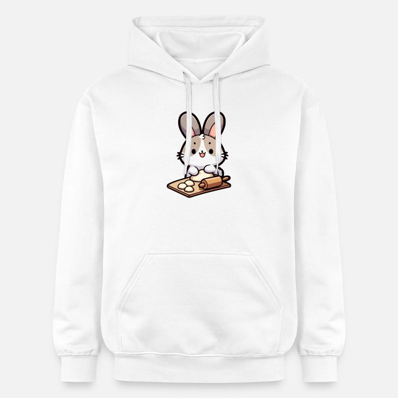 Bunny Baker: Der Teig-Delighter - Gildan Unisex Softstyle® Midweight Hoodie - Weiß