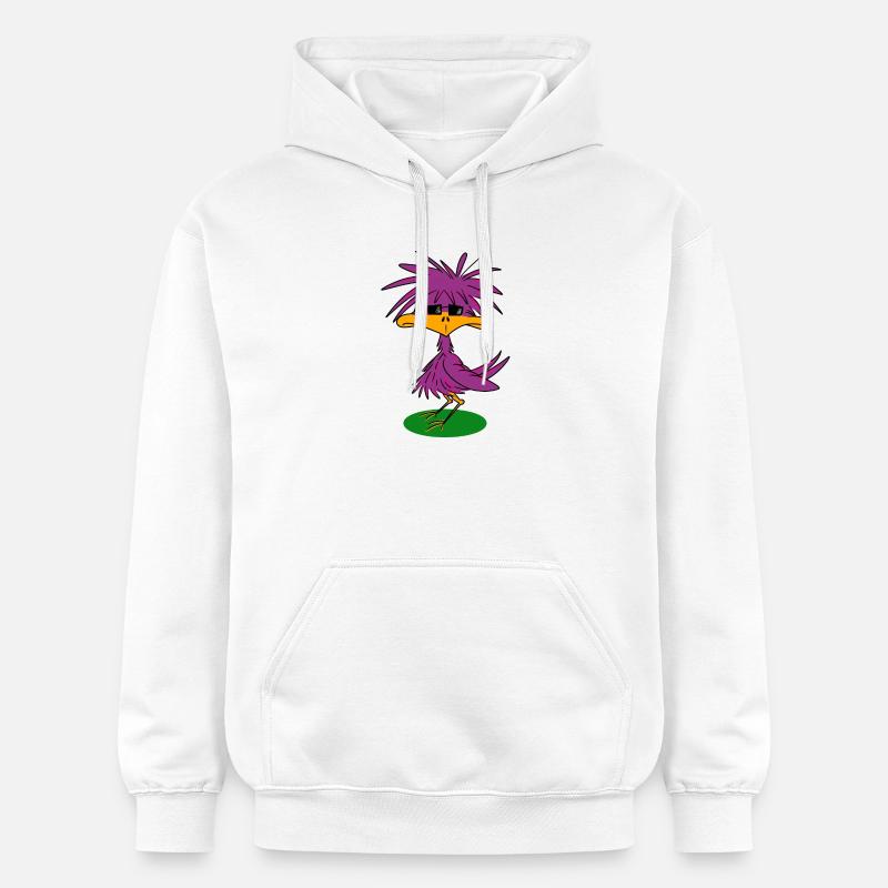 Oiseau funky - Sweat à capuche Softstyle® Gildan Unisexe - blanc