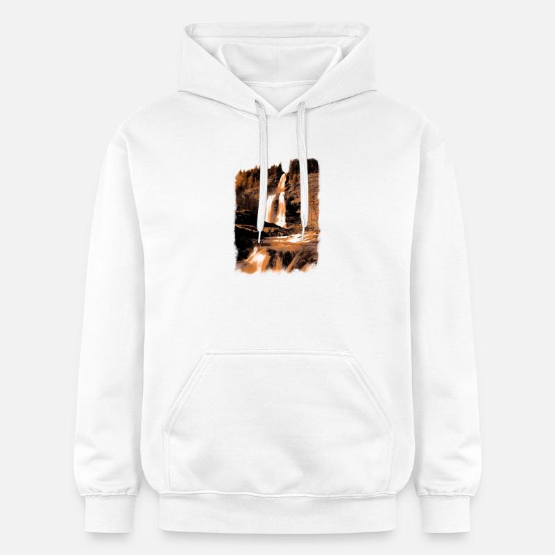 Cascade Naturelle en Tonalités Terre - Sweat à capuche Softstyle® Gildan Unisexe - blanc