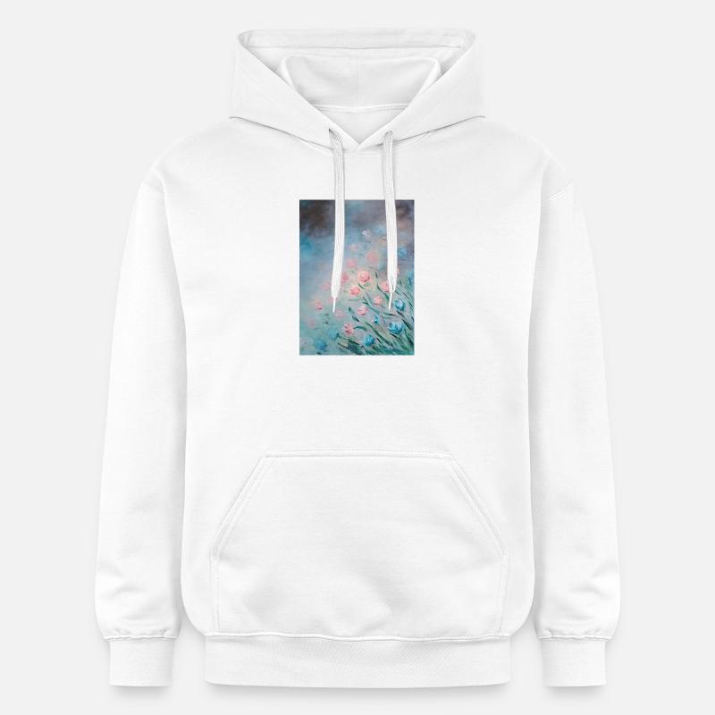 Œuvre d’art impressionniste fleur fleur - Sweat à capuche Softstyle® Gildan Unisexe - blanc