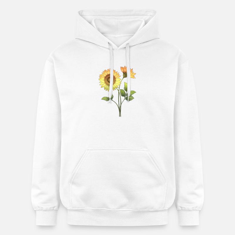 Fleur - Sweat à capuche Softstyle® Gildan Unisexe - blanc