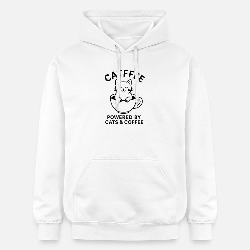 Chat dans une tasse à café - Sweat à capuche Softstyle® Gildan Unisexe - blanc