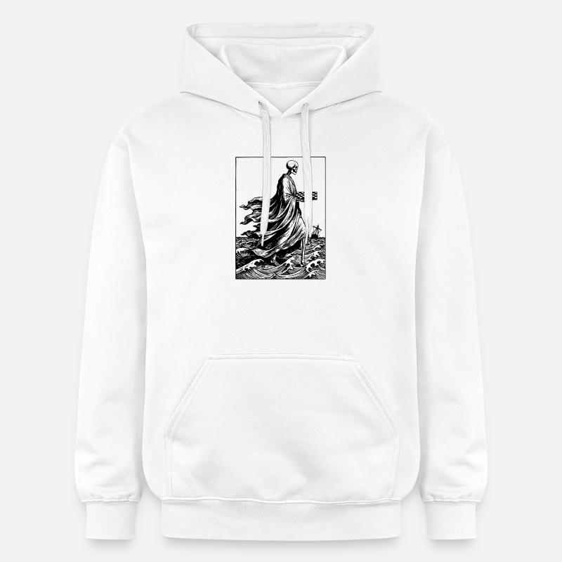 Skeleton joue aux échecs - Sweat à capuche Softstyle® Gildan Unisexe - blanc