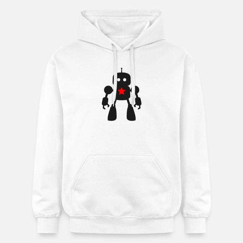 Robot avec Star AI Science-Fi Nerd - Sweat à capuche Softstyle® Gildan Unisexe - blanc