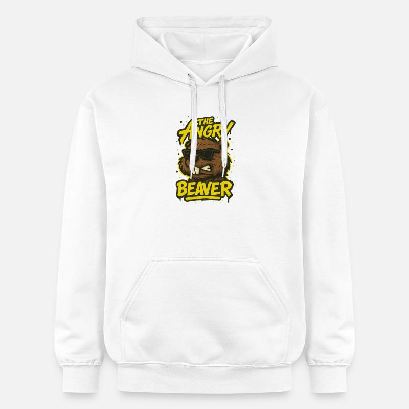 Le castor en colère - Sweat à capuche Softstyle® Gildan Unisexe - blanc