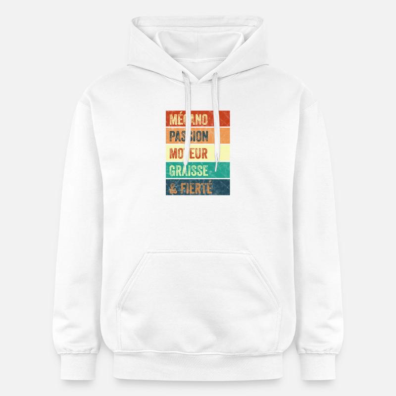 Mécano Passion Moteur - Sweat à capuche Softstyle® Gildan Unisexe - blanc