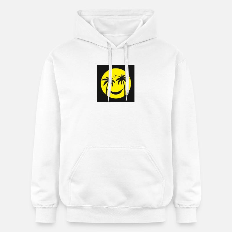 Soleil Tropical Hamac Palmier - Sweat à capuche Softstyle® Gildan Unisexe - blanc