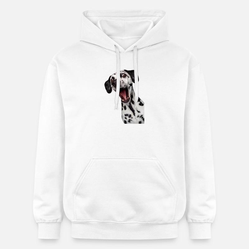 Dalmatien Étonné Portrait - Sweat à capuche Softstyle® Gildan Unisexe - blanc
