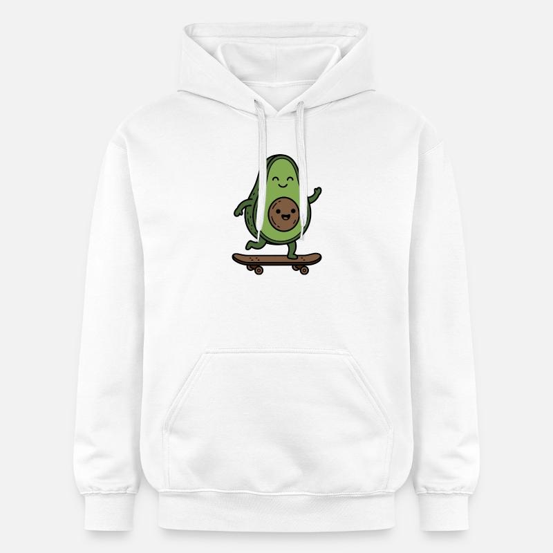 Advocado Skateboard - Sweat à capuche Softstyle® Gildan Unisexe - blanc