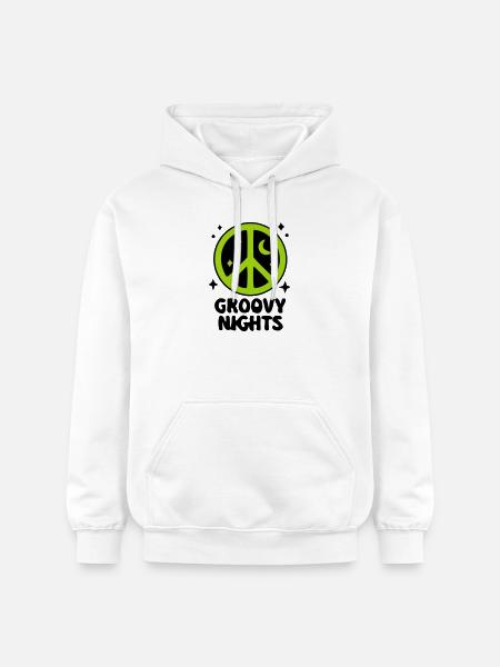 Groovy Peace Zeichen Logo - Gildan Unisex Softstyle® Midweight Hoodie - Weiß