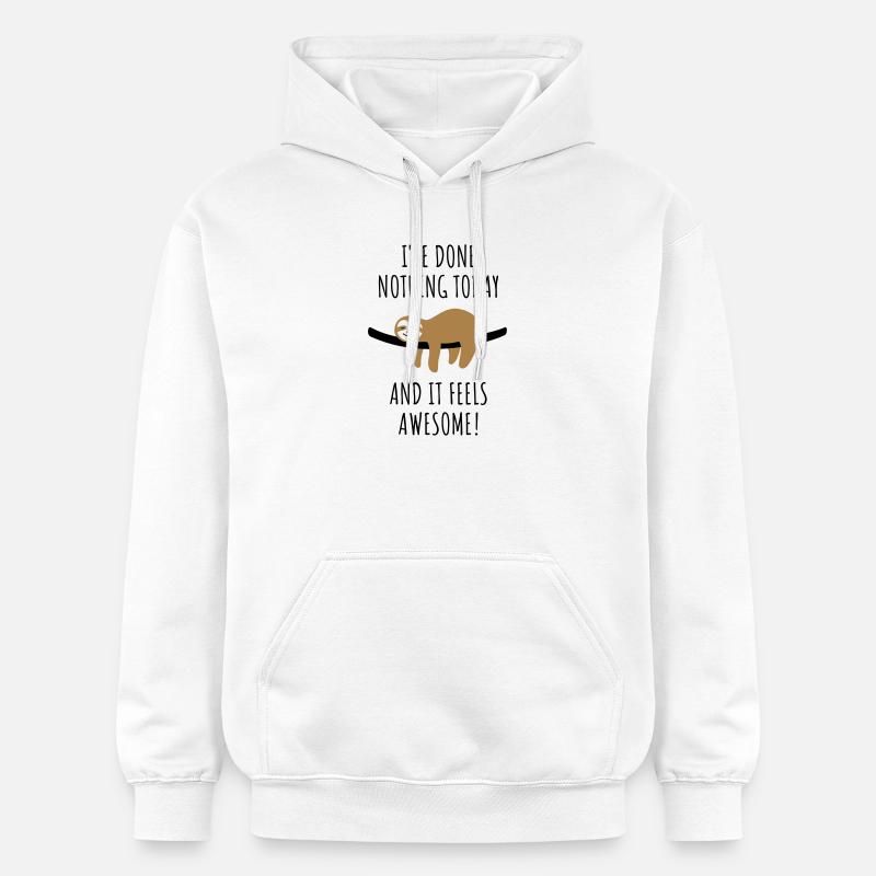 Faultier Spruch Nichts getan Geschenk - Gildan Unisex Softstyle® Midweight Hoodie - Weiß