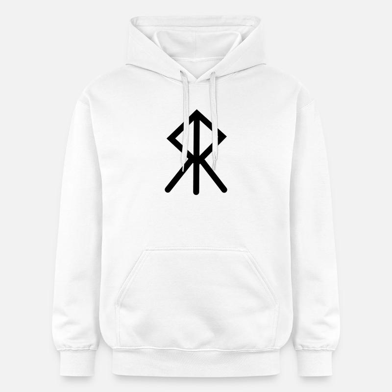 Moed Viking rune COURAGE - Sweat à capuche Softstyle® Gildan Unisexe - blanc