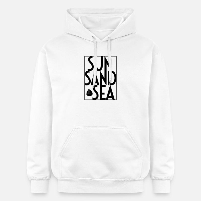 SOLEIL SABLE MER - Sweat à capuche Softstyle® Gildan Unisexe - blanc