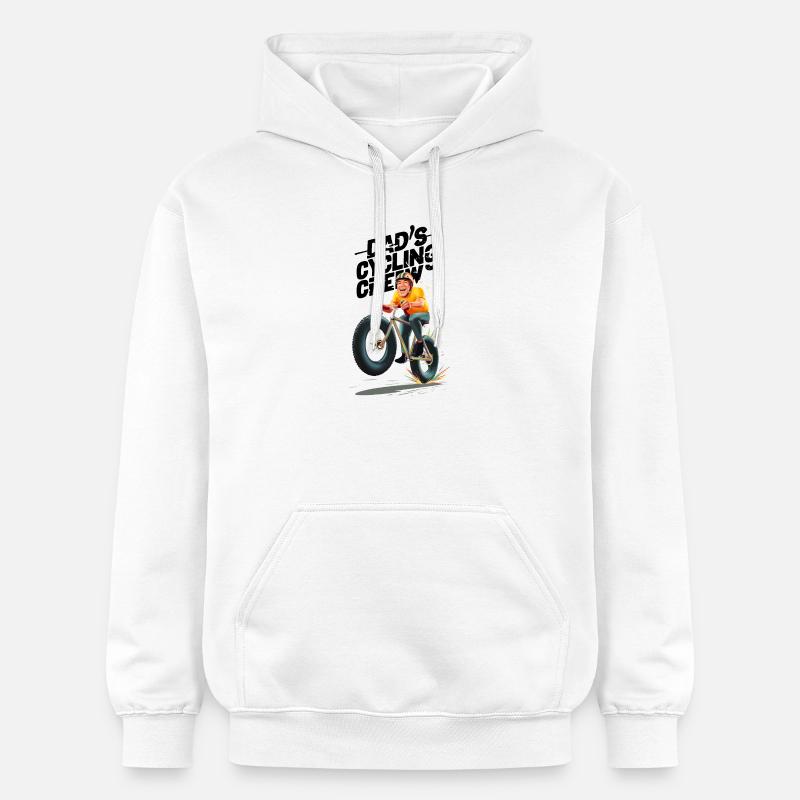 Illustration vibrante de cyclisme tout-terrain - Sweat à capuche Softstyle® Gildan Unisexe - blanc