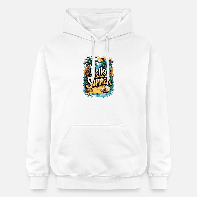 Conception de plage d’été tropical - Sweat à capuche Softstyle® Gildan Unisexe - blanc