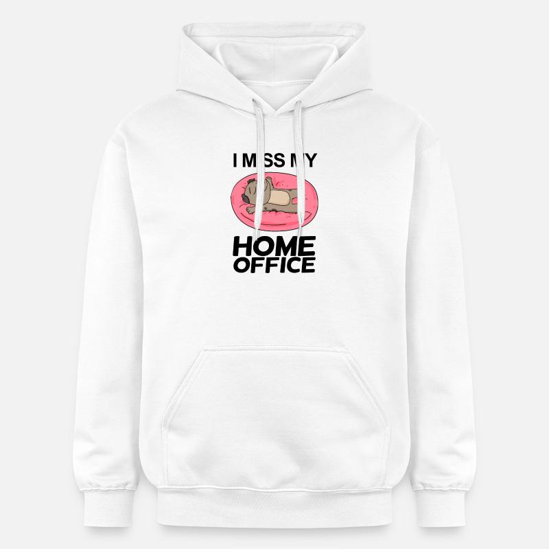 Bureau à domicile Dire drôle - Sweat à capuche Softstyle® Gildan Unisexe - blanc