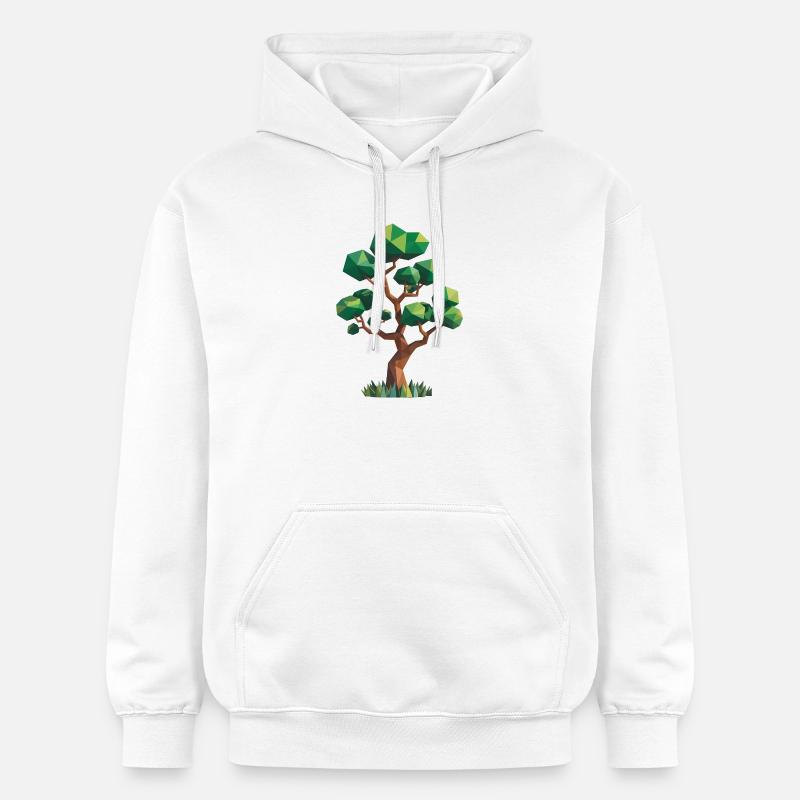 Baum - Cooles Low Poly Logo - Gildan Unisex Softstyle® Midweight Hoodie - Weiß