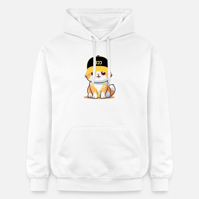 Chat swag - chat cool - Sweat à capuche Softstyle® Gildan Unisexe - blanc
