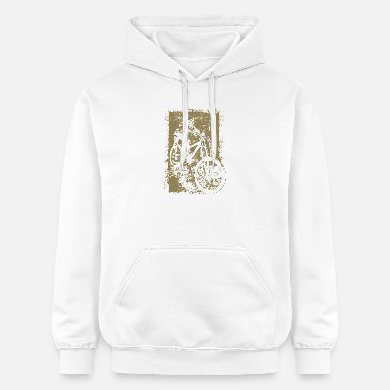BMX VTT Descente Grunge Silhouette Grunge - Sweat à capuche Softstyle® Gildan Unisexe - blanc