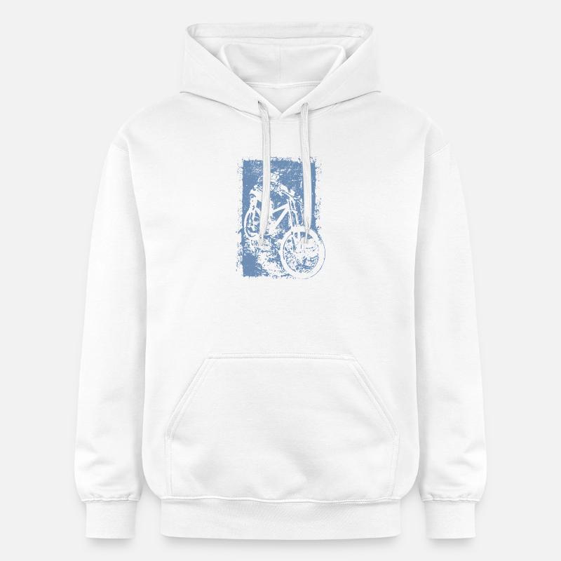 BMX VTT Descente Grunge Silhouette Grunge - Sweat à capuche Softstyle® Gildan Unisexe - blanc