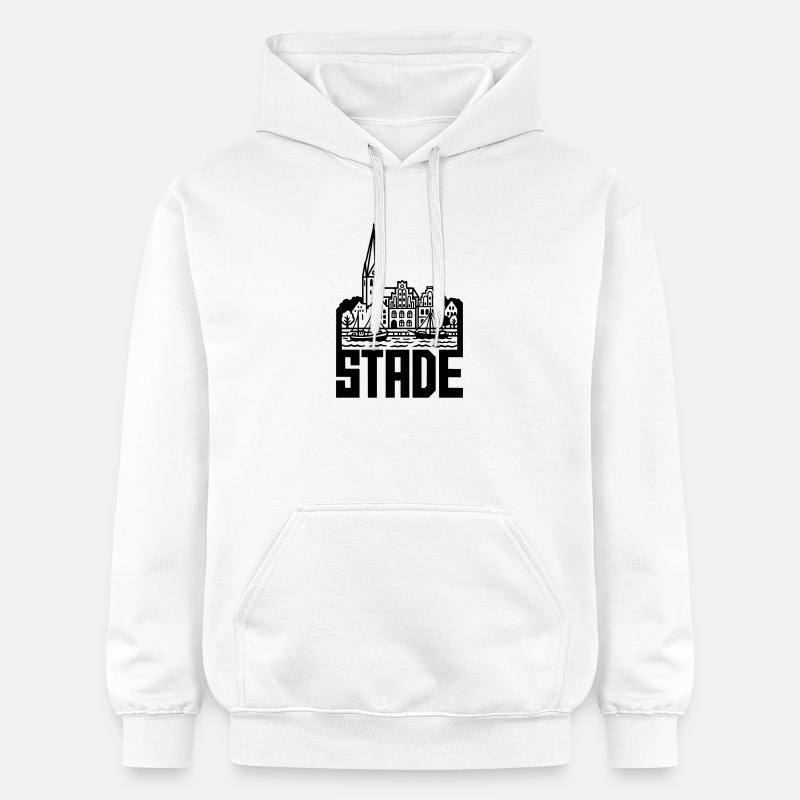 Monument Stade Silhouette - Sweat à capuche Softstyle® Gildan Unisexe - blanc