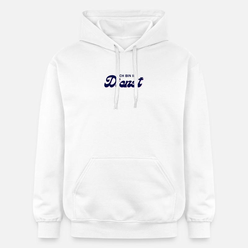 Ich bin im Dienst – Pink Script - Gildan Unisex Softstyle® Midweight Hoodie - Weiß