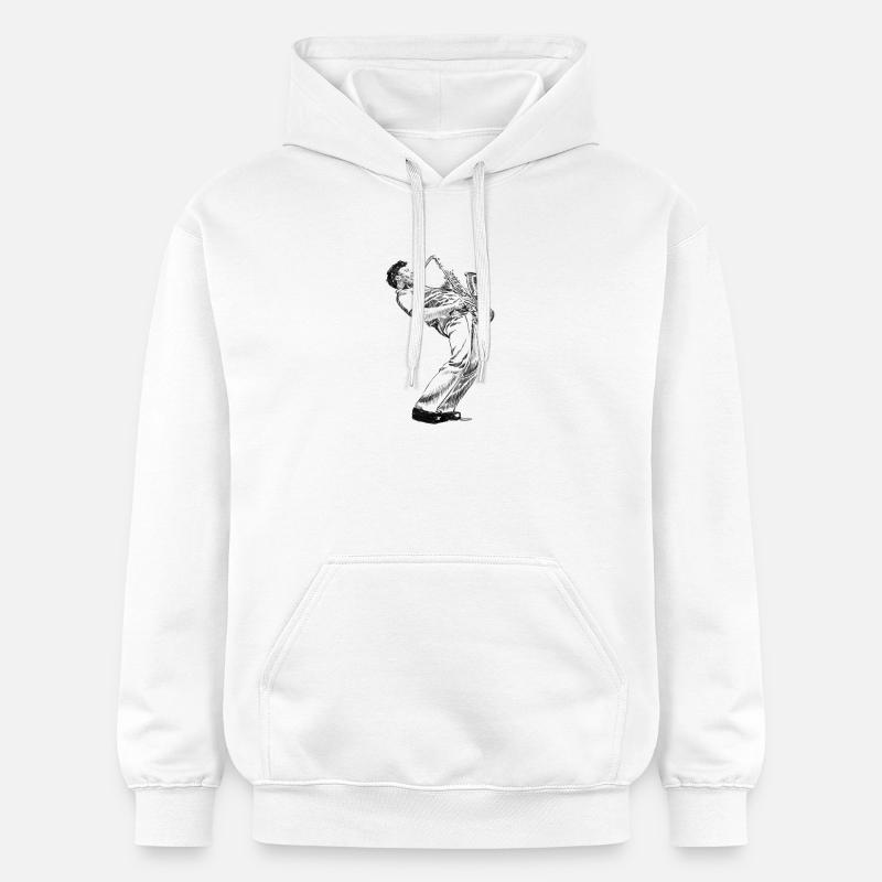 Saksofonist - Sweat à capuche Softstyle® Gildan Unisexe - blanc