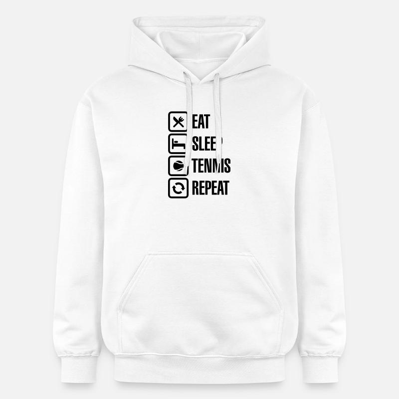 Eat Sleep Tennis Repeat - Sweat à capuche Softstyle® Gildan Unisexe - blanc