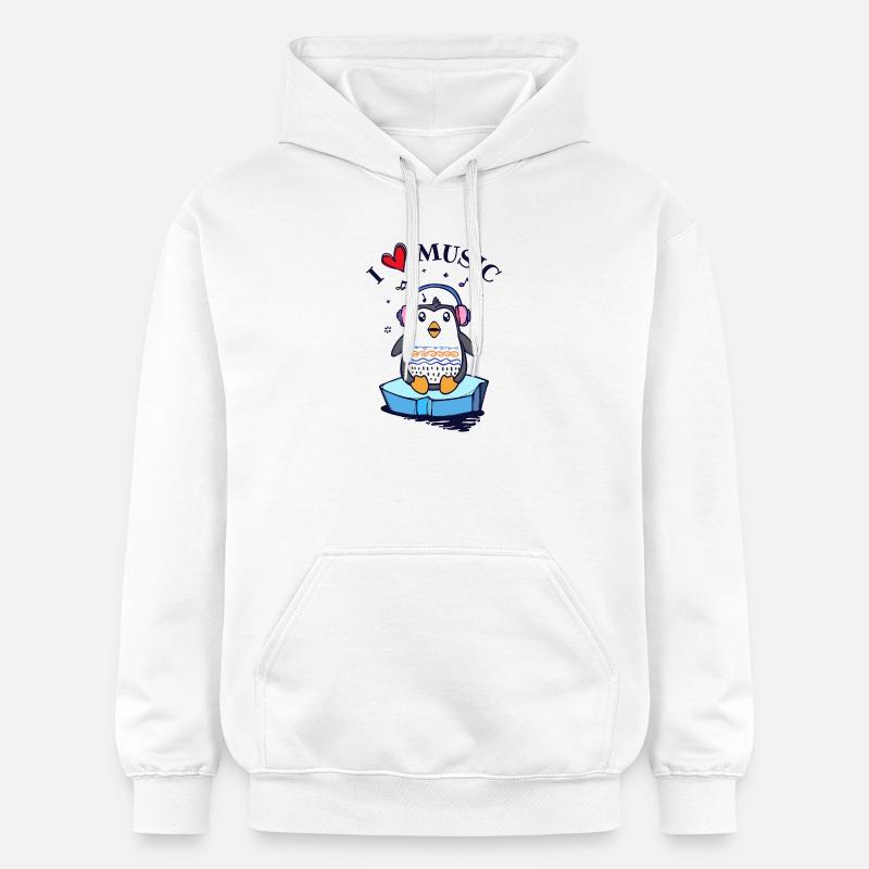 Seevogel Cool Herz PinguinTier Statement - Gildan Unisex Softstyle® Midweight Hoodie - Weiß