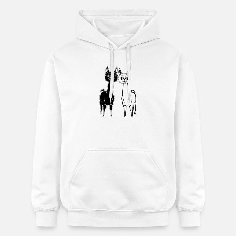 Drôle d’Alpagas Comicstyle - 2 Alpagas Ultracute - Sweat à capuche Softstyle® Gildan Unisexe - blanc