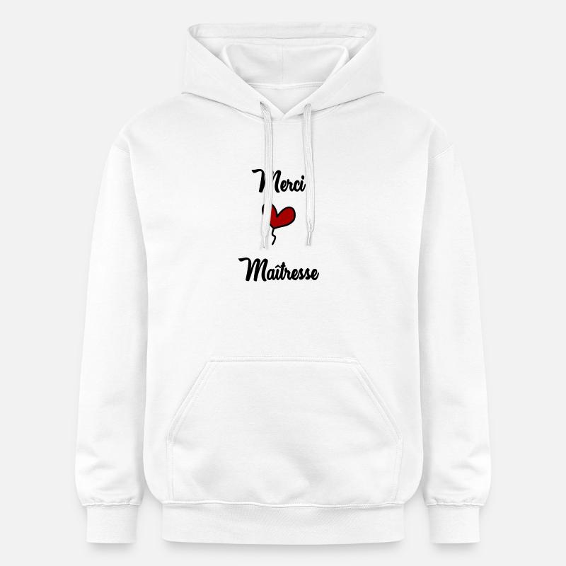 MERCI. MAÎTRESSE. MERCI MAÎTRESSE. MAITRESSE - Sweat à capuche Softstyle® Gildan Unisexe - blanc