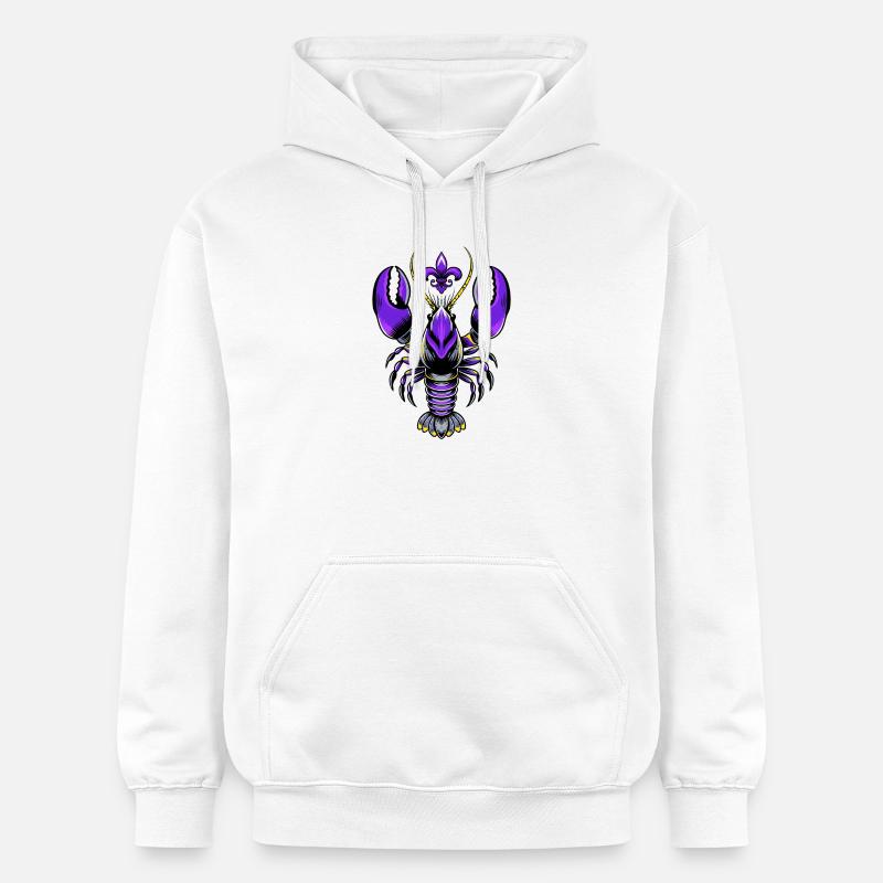 Mardi Gras Languste mit Fleur-de-Lis Design - Gildan Unisex Softstyle® Midweight Hoodie - Weiß