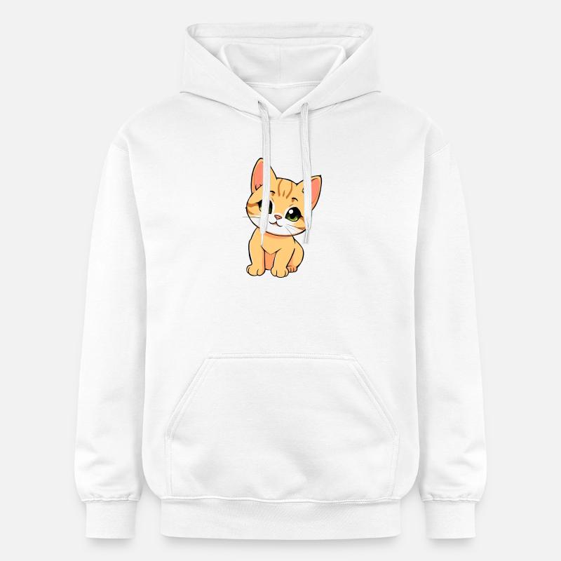 Chat mignon - Sweat à capuche Softstyle® Gildan Unisexe - blanc