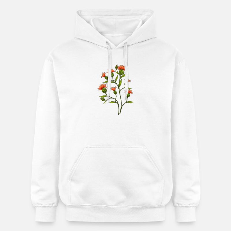 Fleur - Sweat à capuche Softstyle® Gildan Unisexe - blanc