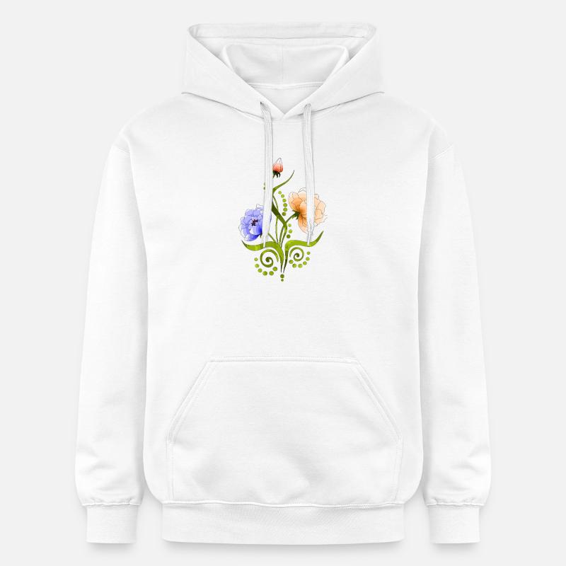Fleur - Sweat à capuche Softstyle® Gildan Unisexe - blanc