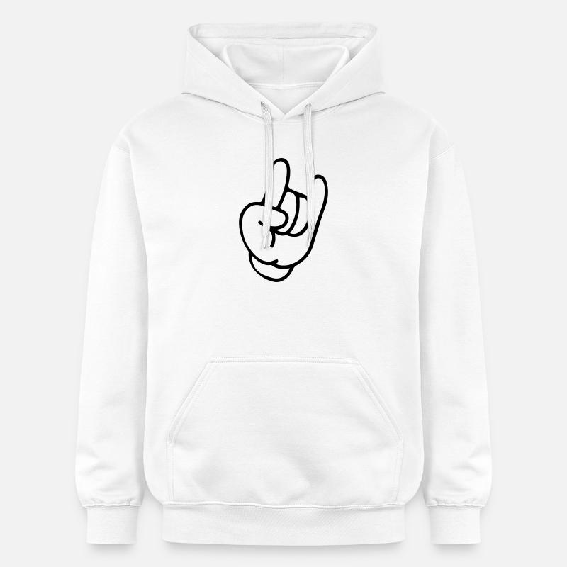Icône de roche à la main - Sweat à capuche Softstyle® Gildan Unisexe - blanc