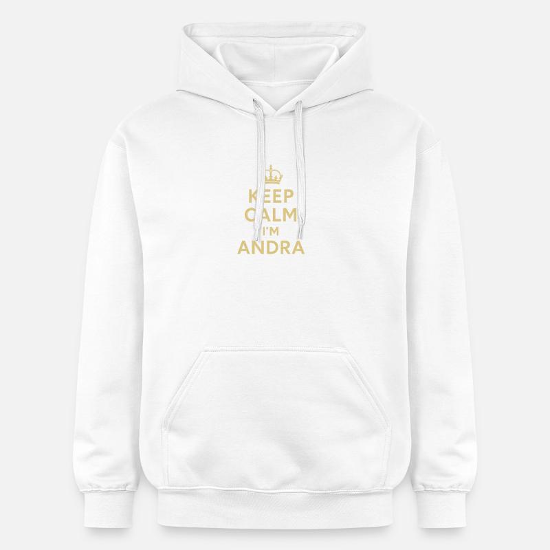 Keep_Calm_I m_Andra - Sweat à capuche Softstyle® Gildan Unisexe - blanc