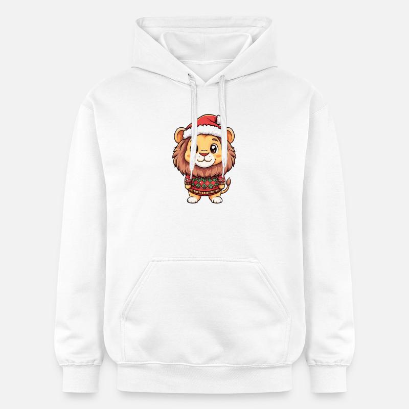 Noël Lion - Sweat à capuche Softstyle® Gildan Unisexe - blanc