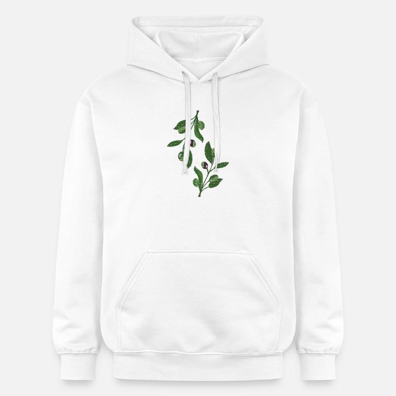 Rameaux d’olivier en vert mosaïque - Sweat à capuche Softstyle® Gildan Unisexe - blanc