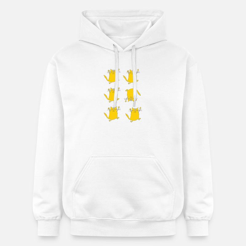 Danse des chats jaunes joyeux - Sweat à capuche Softstyle® Gildan Unisexe - blanc