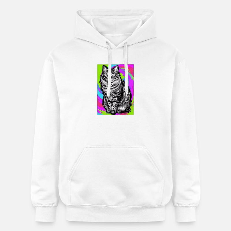 chat - Sweat à capuche Softstyle® Gildan Unisexe - blanc