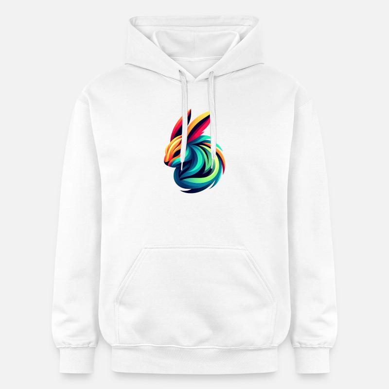 Lapin Couleur Éclatante - Sweat à capuche Softstyle® Gildan Unisexe - blanc