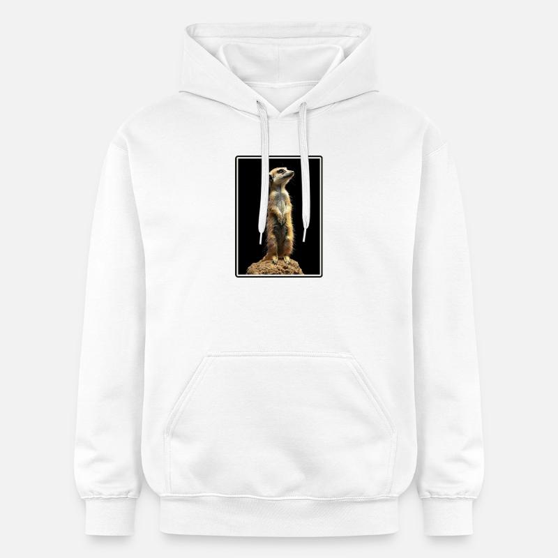 Suricate Erdmännchen - Sweat à capuche Softstyle® Gildan Unisexe - blanc