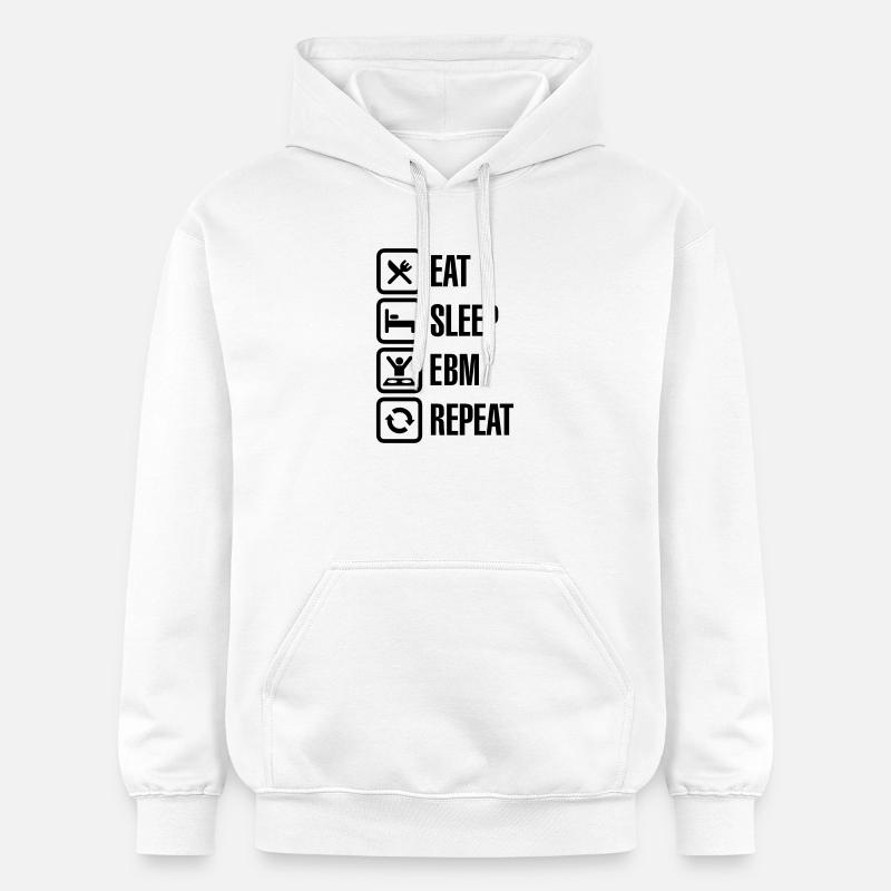 Eat Sleep EBM Repeat - Sweat à capuche Softstyle® Gildan Unisexe - blanc